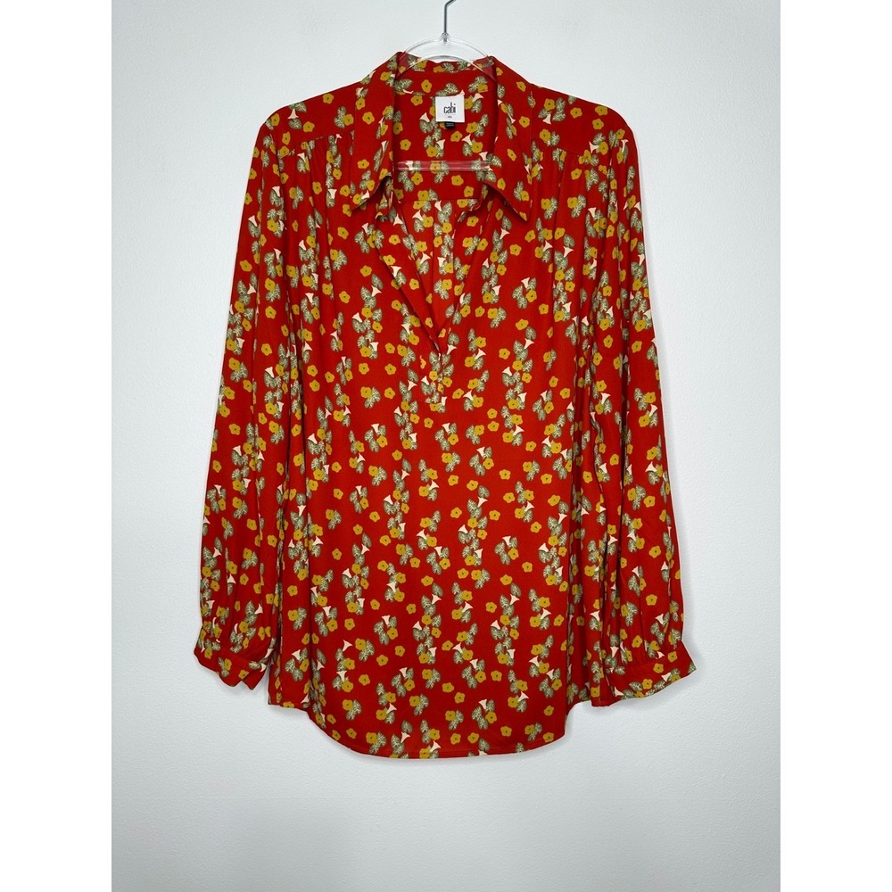 Cabi Tunic Top Popover Size‎ XL Floral Red Office 3947